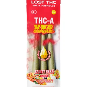 Fruity Pebz Lost THC THC-A VVS Sugar Diamond Infused Pre-Roll 3ct