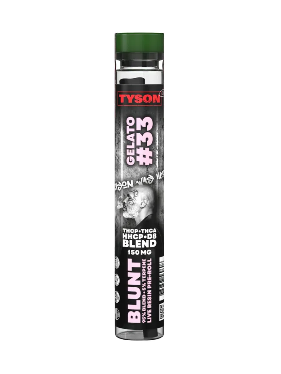 Gelato #33 Tyson 2.0 THCP Blend Live Resin Blunt Pre-Roll 150G