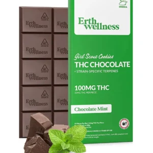 Girl Scout Cookies Chocolate Mint Erth Wellness Delta 9 THC Chocolate Bar 100mg