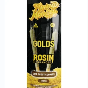 Girl Scout Cookies Flying Monkey Golds Rosin Enhanced Diamond Infused Pre-Rolls 2×1.65G