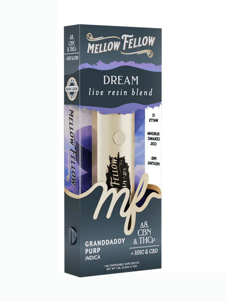 Granddaddy Purp Mellow Fellow Dream Live Resin Blend Disposable 1ml