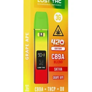 Grape Ape Lost THC 420 Edition CB9A Blend Rechargeable Disposable 3G