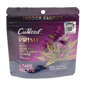Grape Gelato Cutleaf Prime Indoor Exotics Whole Hemp 4.20G