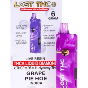 Grape Pie Hoe Lost THC THC-A Diamond Disposable 6G