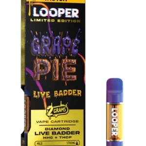 Grape Pie Looper Limited Edition Diamond Live Badder HHC+THC-P Carts 2G