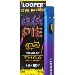 Grape Pie Looper Live Badder THC-A+HHC+THC-P Disposable Vape 3G