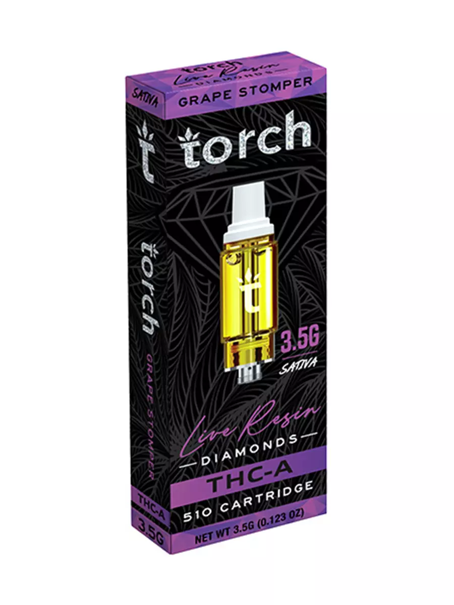 Grape Stomper Torch THC-A Live Resin Diamonds 510 Cartridge 3.5G