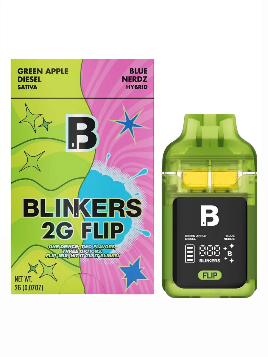 Green Apple Diesel | Blue Nerdz Blinkers Flip Dual Chamber Disposable 2G
