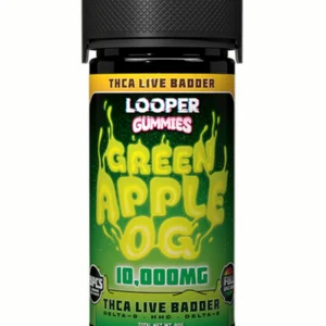 Green Apple OG Looper THCA Live Badder Delta-8+HHC+Delta-9 Gummies 10 000mg