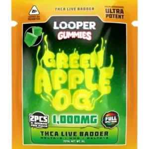 Green Apple OG Looper THCA+Delta-9+HHC+Delta-8 Gummies 2ct 1000mg