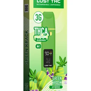 Green Crack Lost THC THCA Melted Diamonds Disposable 3G