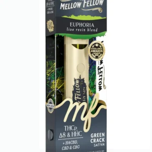 Green Crack Mellow Fellow Euphoria Live Resin Blend Disposable 2ml