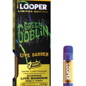 Green Goblin Looper Limited Edition Diamond Live Badder HHC+THC-P Carts 2G