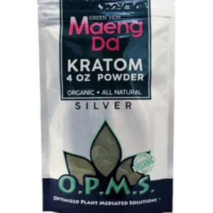 Green Maeng Da OPMS Kratom Silver Powder 4oz Bag