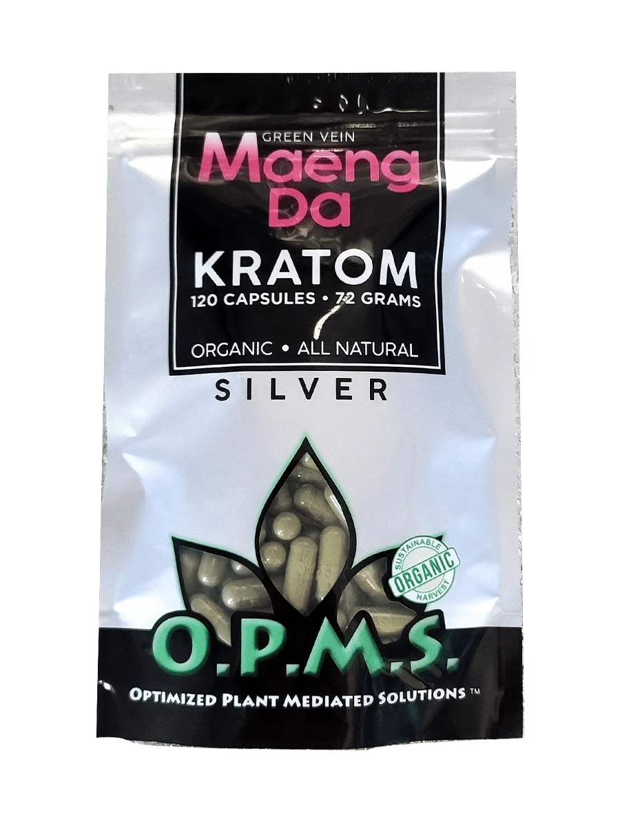 Green Maeng Da OPMS Silver Kratom Capsules 120ct