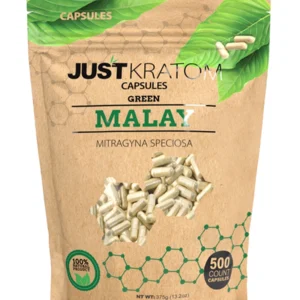 Green Malay Just Kratom Mitragyna Speciosa Capsules 500ct