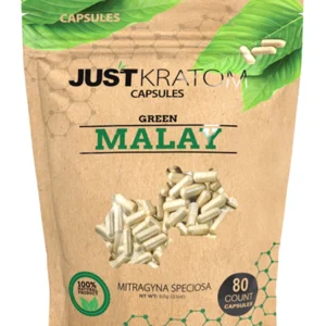 Green Malay Just Kratom Mitragyna Speciosa Capsules 80ct