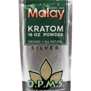Green Malay OPMS Kratom Silver Powder 16oz Bag