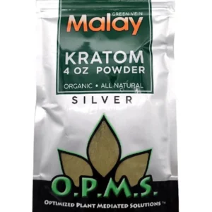 Green Malay OPMS Kratom Silver Powder 4oz Bag