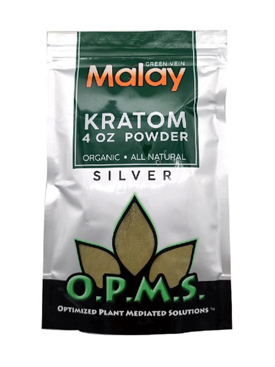 Green Malay OPMS Kratom Silver Powder 4oz Bag