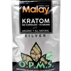 Green Malay OPMS Silver Kratom Capsules 120ct