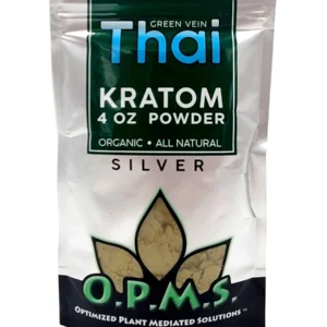 Green Thai OPMS Kratom Silver Powder 4oz Bag