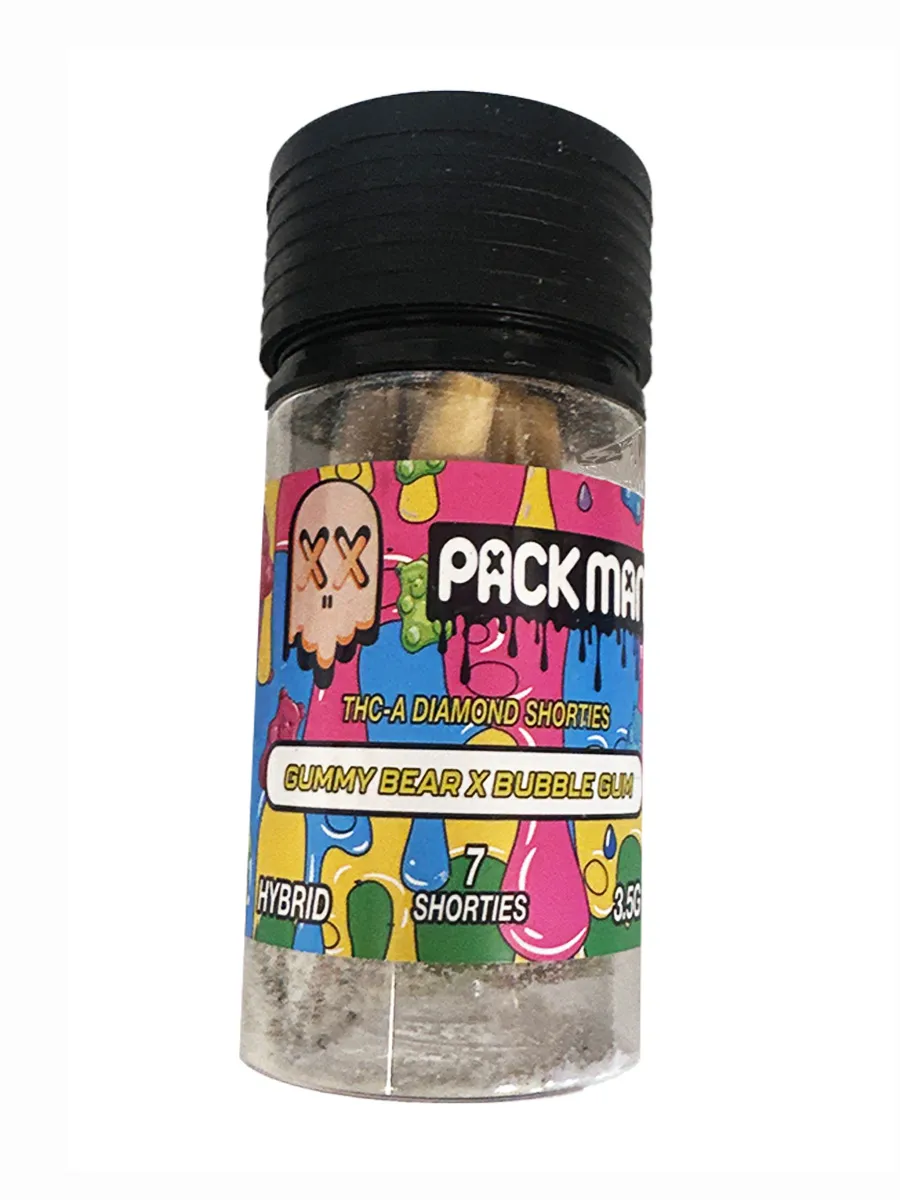 Gummy Bear x Bubble Gum Pack Man THCA Dimond Shorties Pre-Rolls 7ct 3.5G