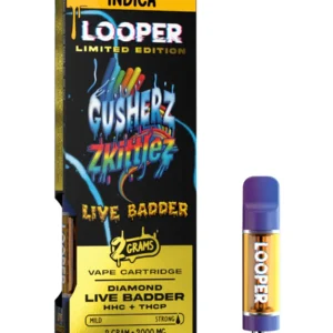 Gusherz Zkittlez Looper Limited Edition Diamond Live Badder HHC+THC-P Cart 2G