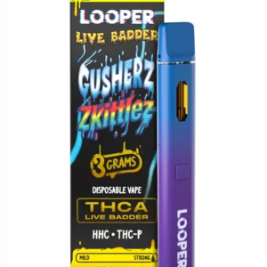 Gusherz Zkittlez Looper Live Badder THC-A+HHC+THC-P Disposable Vape 3G