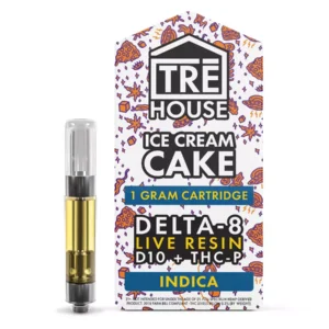 Ice Cream Cake Tre House D8 Live Resin D10+THC-P Cartridges 1G