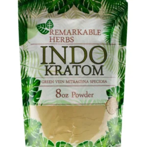 Indo Green Vein Mitragyna Speciosa Remarkable Herbs Kratom Powder 8oz Bag