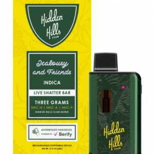 Jealousy and Friends Hidden Hills Live Shatter Bar Disposable 3G