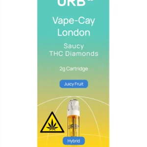 Juicy Fruit URB Vape-Cay London Saucy THC Diamonds Cartridge 2G