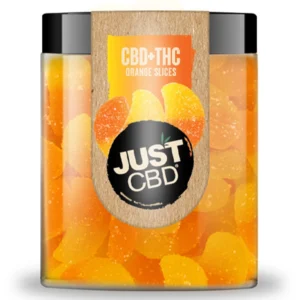 Just CBD Orange Slices CBD+THC Gummies Jar 16oz