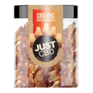 Just CBD Sour Cola CBD+THC Gummies Jar 16oz