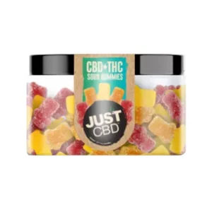 Just CBD Sour Gummies CBD+THC Gummies Jar 4oz