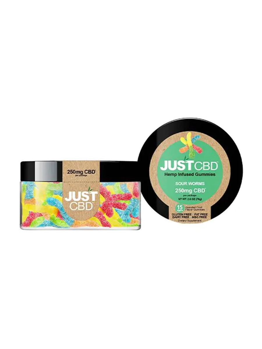 Just CBD Sour Worm Gummies 250mg