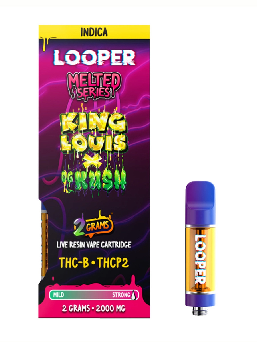 King Louis X OG Kush Looper Melted Series THC-B+THCP2 Live Resin Vape Cartridge 2G