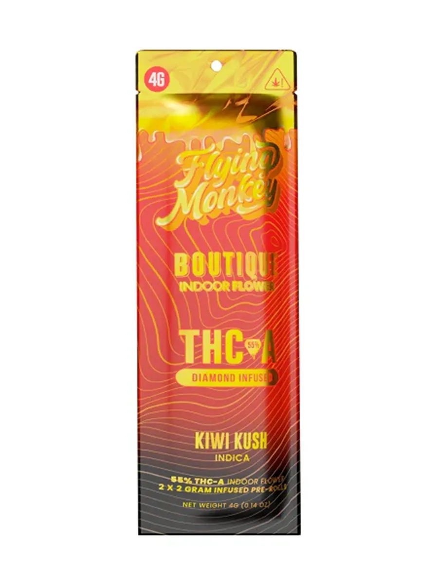 Kiwi Kush Flying Monkey THC-A Diamond Infused Boutique Collection Pre-Roll 4G