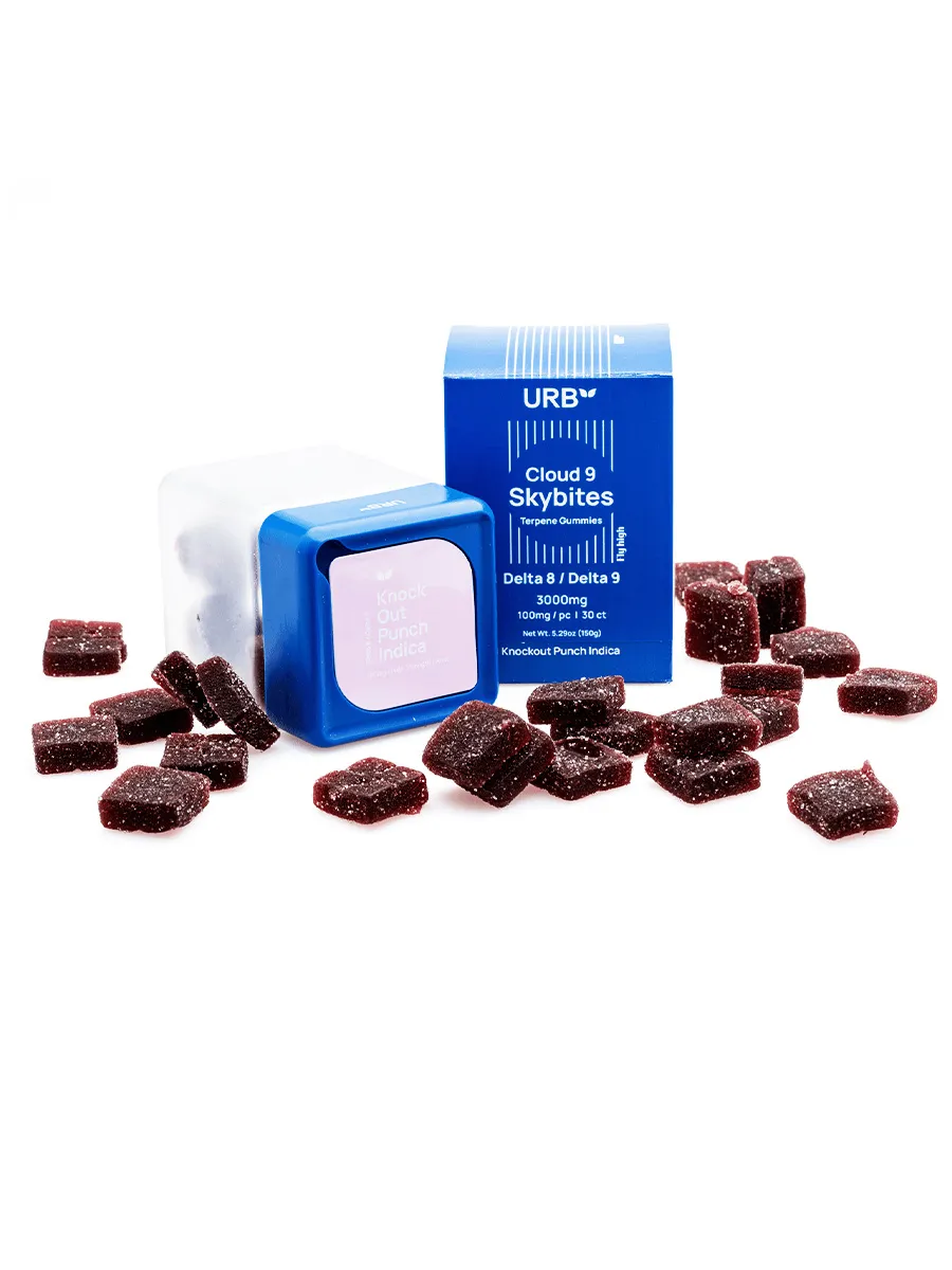 Knockout Punch URB Cloud 9 Skybites D8 | D9 Terpene Gummies 100mg 30ct