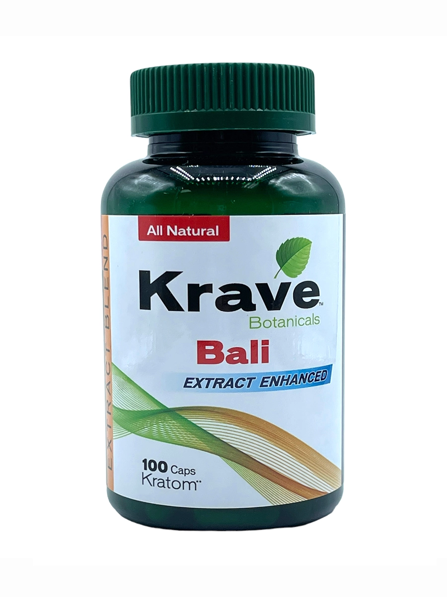 Krave Botanicals Bali Extract Enhanced Kratom Capsules 100ct