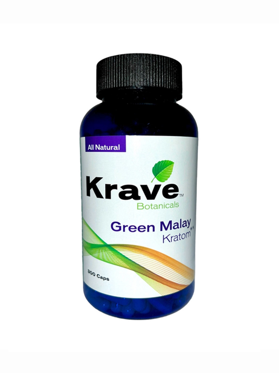 Krave Botanicals Green Malay Kratom Capsules 300ct