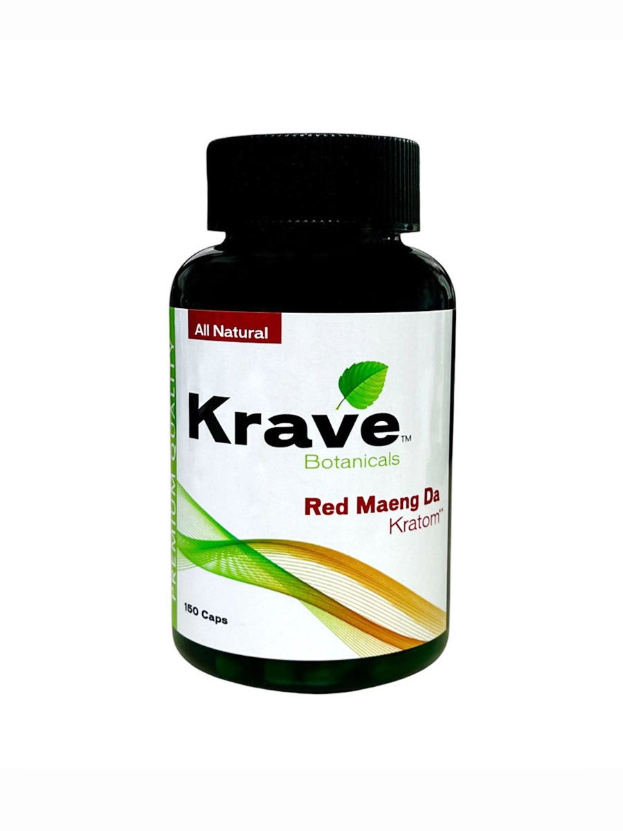 Krave Botanicals Red Maeng Da Kratom Capsules 150ct