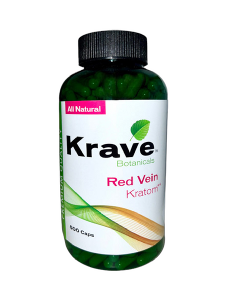 Krave Botanicals Red Vein Kratom Capsules 500ct
