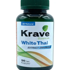 Krave Botanicals White Thai Extract Enhanced Kratom Capsules