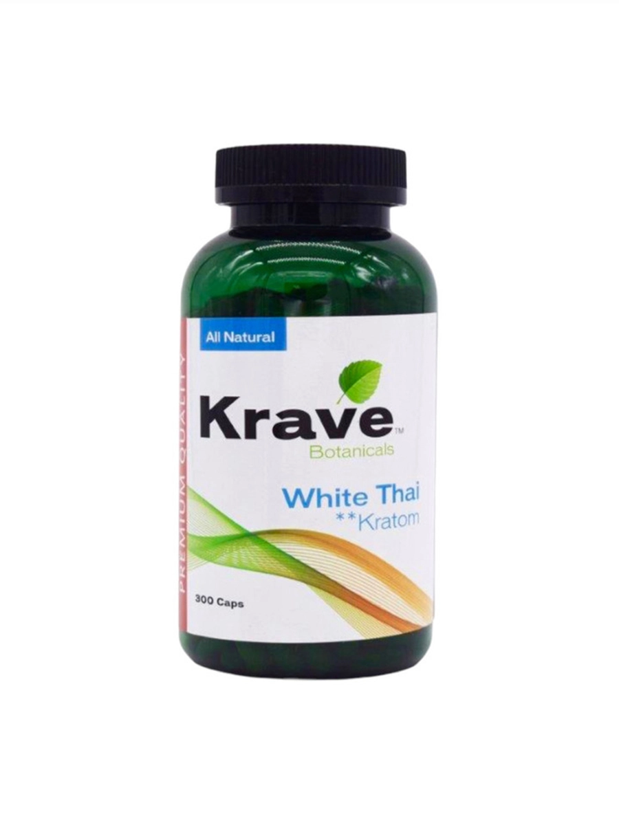 Krave Botanicals White Thai Kratom Capsules 300ct