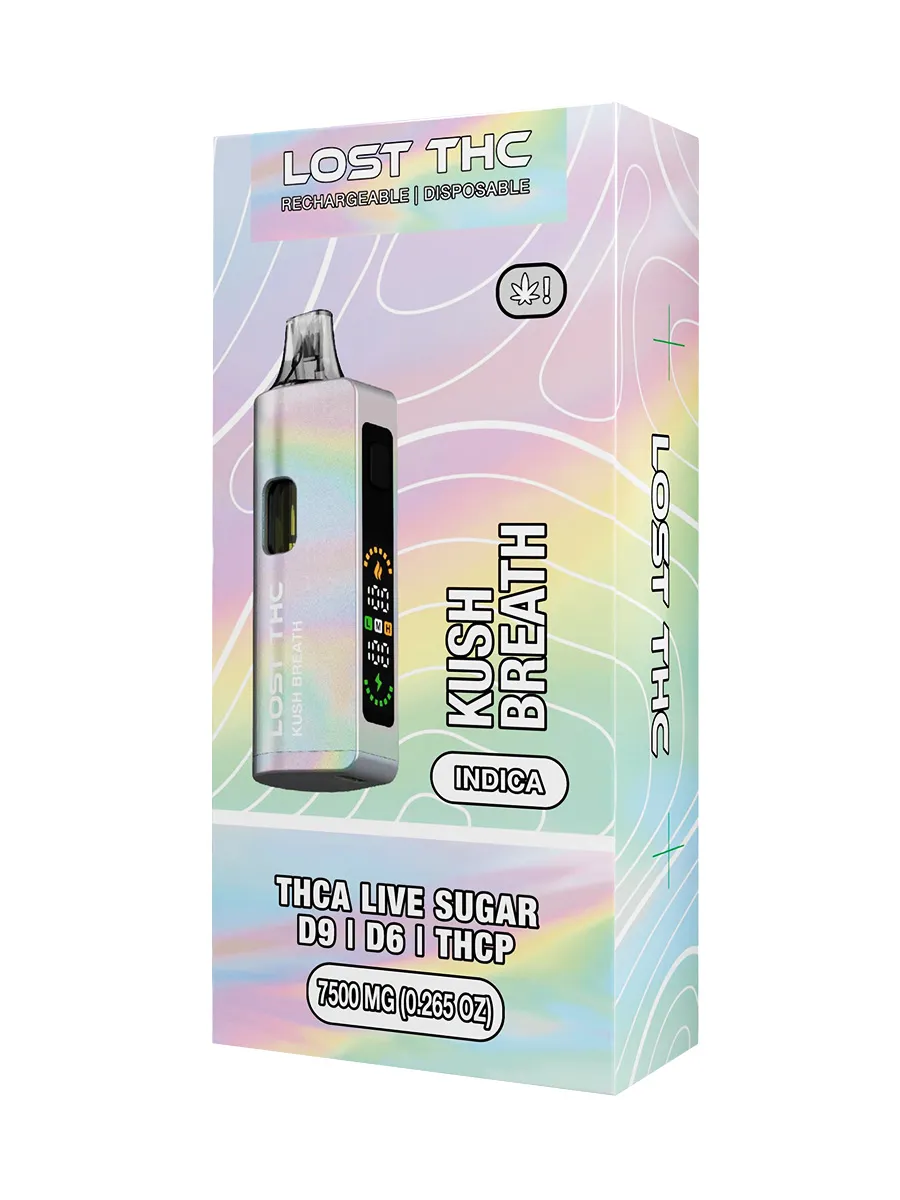 Kush Breath Lost THC D9+D6+THCP+THCA Live Sugar Rechargeable Disposable 7500MG
