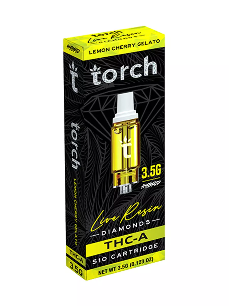 Lemon Cherry Gelato Torch THC-A Live Resin Diamonds 510 Cartridge 3.5G