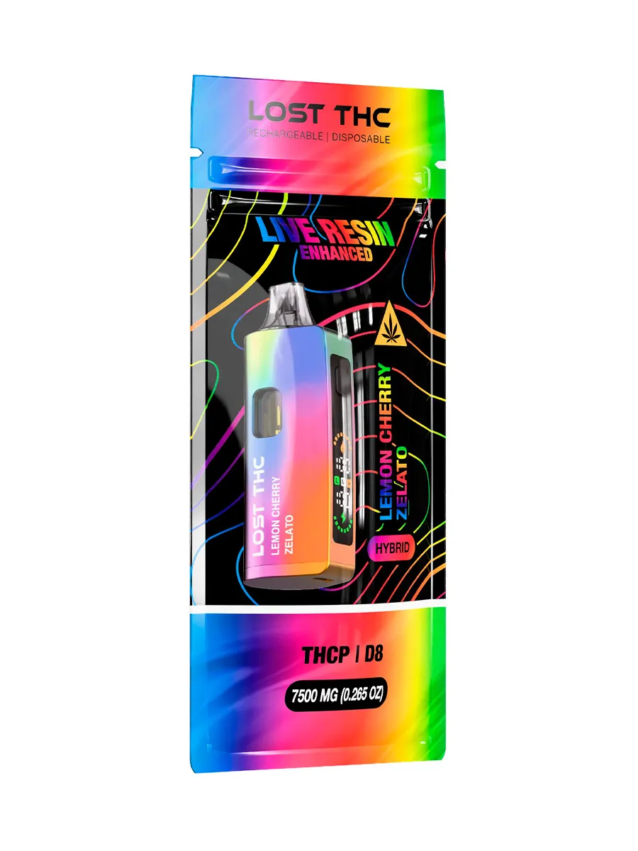 Lemon Cherry Zelato Lost THC Rainbow Edition THCP | D8 Live Resin Disposable 7500MG