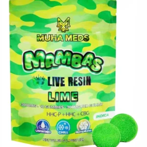 Lime Muha Meds Live Resin Mamba Gummies 3000MG